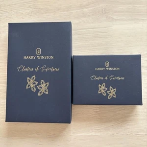 Harry Winston Navy Empty Box Set Collectors Rare 2pcs High Quality Japan - Picture 1 of 7