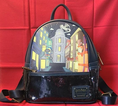 Harry Potter - Callejón Diagon. Mini mochila con lentejuelas. Por Loungefly. Foto 1 de 4
