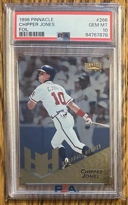 Pinnacle Chipper Jones #266 Hardball Heroes 1996 PSA 10 láminas paralelo pop 3 raro Foto 1 de 2