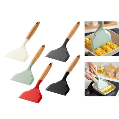 Heat Resistant Silicone Spatulas Wide Non Pancake Scraper Easy to Clean - Image 1 of 4
