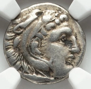 Alexander der Große III 336-323 v. Chr., Königreich Makedonien Silber AR Drachme NGC Ch F - Bild 1 von 5