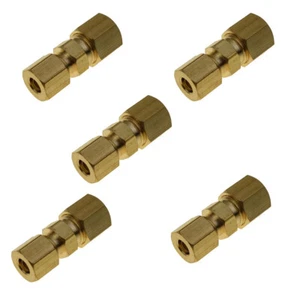 5 Pcs Brass Compression Fitting Reducer Union Connector 3/16" X 1/4" Tube OD - Picture 1 of 1