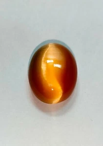 Piedra preciosa cabujón ovalada color naranja crisoberilo ojo de gato natural 65 crt - Imagen 1 de 2