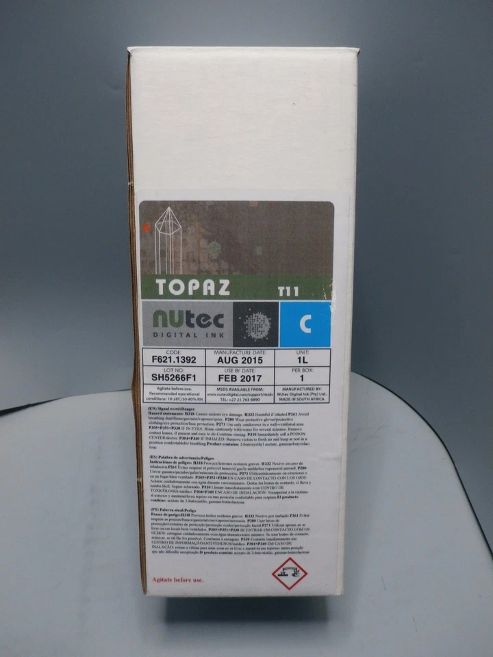 New Topaz T11 Nutec ink Cyan 1Liter for Roland, Mimaki, Mutoh, Epson Dx4 Dx5 - Image 1 of 1