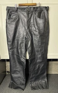Mens Xelement Advanced Gear Heavy Motorcycle Pants Leather Black Size 42 x 30.5” - Bild 1 von 6