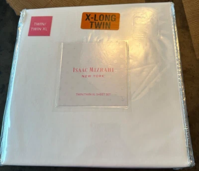 NWT ISAAC MIZRAHI NEW YORK TWIN XL SHEET SET WHITE DORM COLLEGE - Image 1 of 3