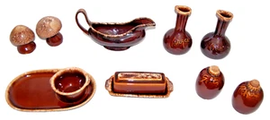 Hull Pottery Brown Drip Glaze Assorted Items   Lot of 11 Pieces  Vintage   M5143 - Picture 1 of 23