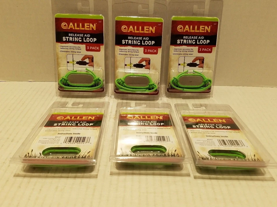 ALLEN Release Aid String Loops Green 3 Pack - 547 - 2 Cases of 6 Loops - Image 1 of 1