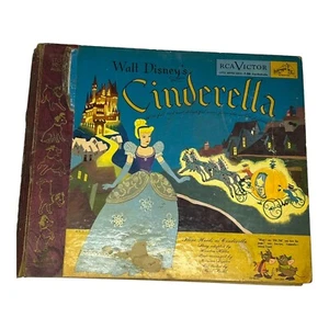 Walt Disney Cinderella 78 RPM Storybook Shellac RCA Victor Record Reader DAMAGED - Picture 1 of 12