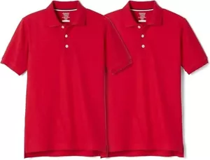 2 PACK French Toast Boys Short Sleeve Pique Polo Uniform Shirt Size 10/12 Red - Picture 1 of 5