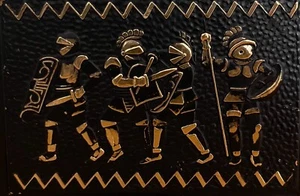 Servilletero Vintage Negro Dorado Metal Plástico Gladiador Romano Letra Japón MCM - Imagen 1 de 7