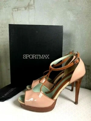Sportmax «Арника» лакированная кожа обувь, каблуки, сандалии EU40 UK7 US10 RRP 470 EUR - Изображение 1 из 4