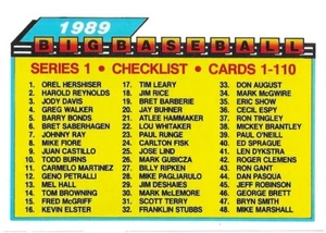 1989 Serie 1 Checkliste Karten 1-110 Topps Big Baseball # 59 - Bild 1 von 2