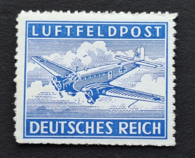 RARO SELLO DE ALEMANIA NAZI DE LA SEGUNDA GUERRA MUNDIAL 1942 - JUNKERS 52 CORREO AÉREO MILITAR MNH Foto 1 de 3