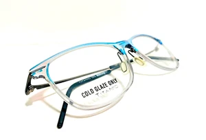 MAD IN ITALY LATTUGA TITANIO K02 MIRROR BLUE TITANIUM EYEGLASSES RX 52-16-140 MM - Bild 1 von 9