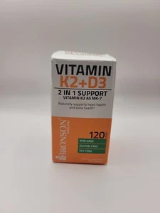 Vitamin K2 (MK7) + D3 Bone & Heart Health Non GMO, 120 Capsules - Picture 1 of 3