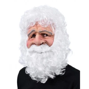 Maschera e parrucca Jolly Babbo Natale divertente vacanze di Natale per adulti - Foto 1 di 2