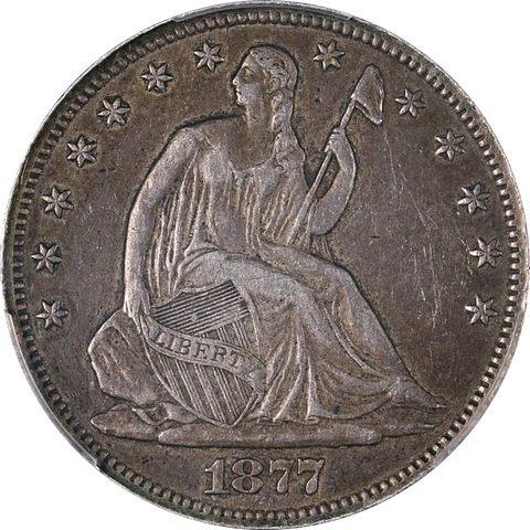 1877-CC Seated Half Dollar PCGS XF Detail Nice Eye Appeal Nice Strike Cover