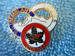 VINTAGE - HAT LAPEL PIN - MONT TREMBLANT - QUEBEC, CANADA - SKI LODGE - 3 RINGS - Picture 1 of 10