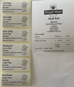 'MAIL RAIL' MACHIN 'THE QUEEN'S PLATINUM JUBILEE' - R20YAL - COLLECTOR / 1ST - Picture 1 of 3