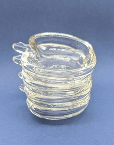 Vtg Hazel Atlas Glass Apple Shaped Salt Cellars ORCHARD Clear - Picture 1 of 5
