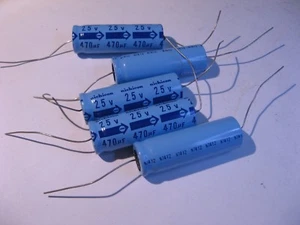 Condensador electrolítico Nichicon 470uF 25V axial - Nuevo de lote antiguo Cantidad 5 - Imagen 1 de 1