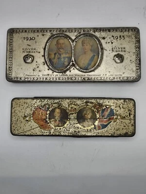 Lote de 2 latas de chocolate Silver Jubilee 1935 Foto 1 de 3