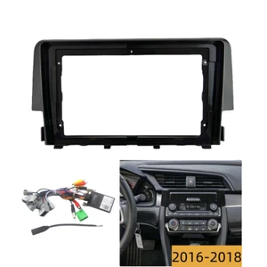 Arnés de bisel de borde de panel de fascia estéreo de radio de coche de 9" para Honda Civic 2016~21 - Imagen 1 de 12