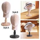 Wig Head Model Wig Mannequin Head with Wood Base Fashion Wig Hat Display Stand