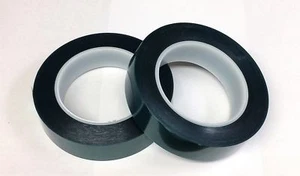 2PK GREEN 1-3/8" HIGH TEMPERATURE POWDER COATING POLYESTER SILICONE MASKING TAPE - Picture 1 of 2