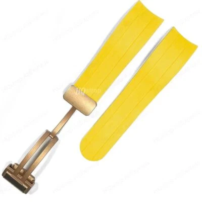 Correa de reloj de silicona correa de goma correa duradera metal hebilla plegable pulsera 22 mm Foto 1 de 4