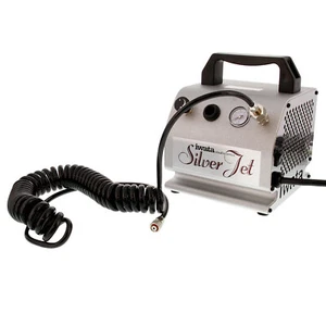 IWATA leiser SILBERSTRAHLLUFTKOMPRESSOR mit AIRBRUSH SCHLAUCH Bräunen Hobby Make-up Nagel - Bild 1 von 1