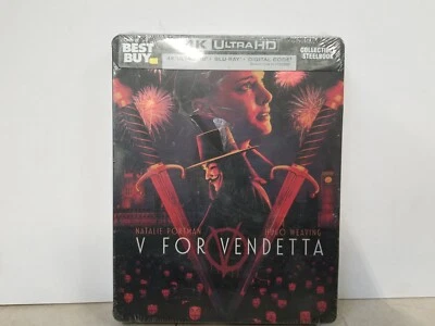 V For Vendetta 4K + Blu Ray Ultra HD Steel Hard Case SEALED  - Image 1 of 4