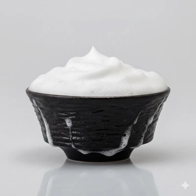 Tazza tazza da barba in ceramica nera - Immagine 1 di 4