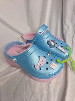 Crocs Women's Mean Girls Classic Platform Clogs Shoes - Blue & Pink -Size 8 (ACZ - Image 1 of 4