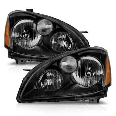 Anzo 121109 Black Crystal Headlights Halogen Bulb for 02-04 Nissan Altima Foto 1 de 4