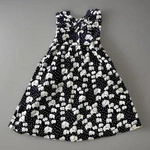Anthropologie Womens Porridge Black White Elephant Print Strapless Dress Size 6 - Picture 1 of 16