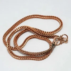 100% Pure Copper Chain Necklace 3mm Thickness Wheat Eco Friendly Necklace Chain - Picture 1 of 4
