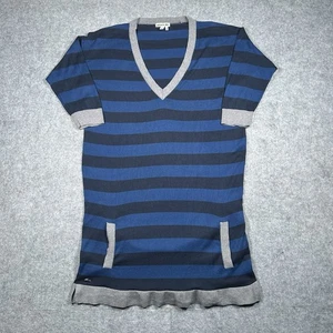 Lacoste Dress Womens 36 Blue White Stripes Pullover Beach Preppy Nautical Office - Picture 1 of 19