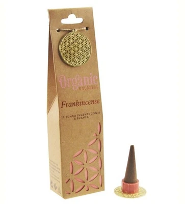 INCENSO IN CONI ORGANIC FRANKINCENSE FRANGIPANE CON BRUCIA CONO BOX 12 PACC. DA  - Immagine 1 di 3
