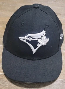 New Era Toronto Blue Jays Fitted Hat 59Fifty Black & White Cap Size 8 MLB  - Picture 1 of 6