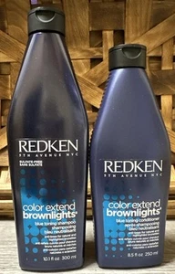 Champú tonificante Redken Color Extend Brownlights Blue 10,1 oz y acondicionador 8,5 oz - Imagen 1 de 1