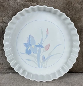Studio Nova Excel Iris Quiche Pie 9" Piatto Frittata Fiori Freschi Giappone Forno Sicuro - Foto 1 di 8
