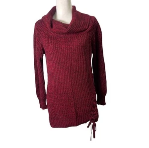 Suéter Jessica Simpson Para Mujer Mediano Rojo Algodón Capucha Cuello Manga Larga Pullover - Imagen 1 de 17