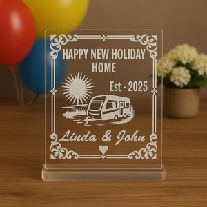 Placa de casa de vacaciones personalizada - Diseño de caravana - Tourer o regalo estático - Imagen 1 de 3