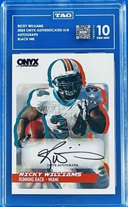 2024 Onyx Authenticated Ricky Williams Auto TAG Slab Gem Mint 10 Miami Dolphins - Picture 1 of 3