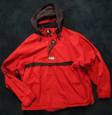 Chaqueta de Colección Chaps Ralph Lauren Para Hombre Roja Anorak Pullover Con Capucha Informal M Foto 1 de 4