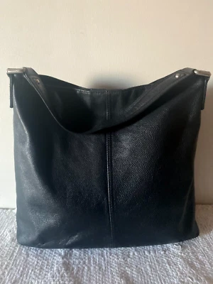 "KOOBA" shoulder tote/hobo carry-all gen. pebble blk. leather- lightweight purse - Image 1 of 4