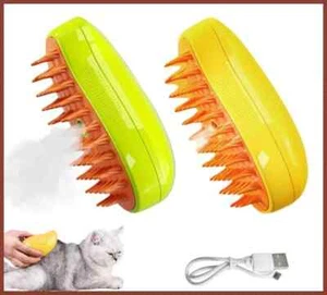 Cat Steam Brush Steamy Dog Brush 3 In 1 Electric Massage Spray Cat Hair Brush - Picture 1 of 8