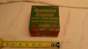 VINTAGE SHOTGUN SHELLS EMPTY BOX ADVERTISING REMINGTON EXPRESS 12GA AMMO EMPTY - Picture 1 of 6